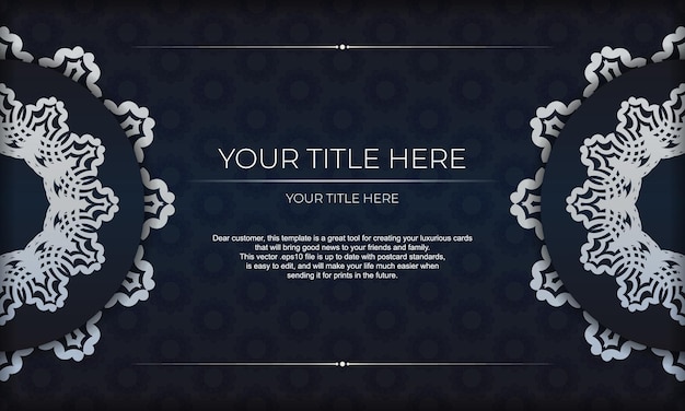 Dark blue luxury background with abstract ornament elegant and classic vector elements ready for print and typography