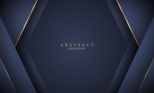 Vector dark blue luxury premium background and gold line