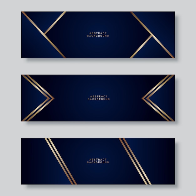 Vector dark blue luxury premium background and gold line.