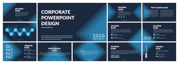 Vector dark blue presentation template