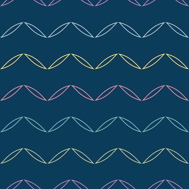 dark blue print with colorful stripes chevron geometric vector pattern