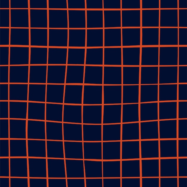 濃い青と赤の市松模様のシームレスなパターン手描きの格子縞の幾何学的なシンプルなテクスチャ ベクトル背景を繰り返します生地繊維壁紙繊維包装紙の抽象的な交差線