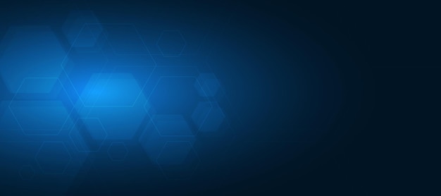 Vector dark blue technology background with hexagonal elements