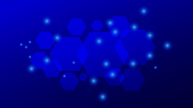 Dark blue technology hexagonal background