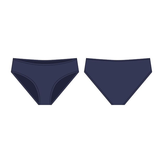 Vector dark blue underpants for girls isolated  . female knickers.