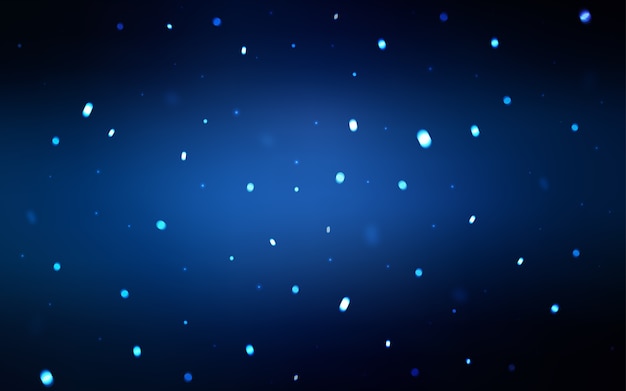 暗い青のベクトルの背景には、クリスマスの雪片