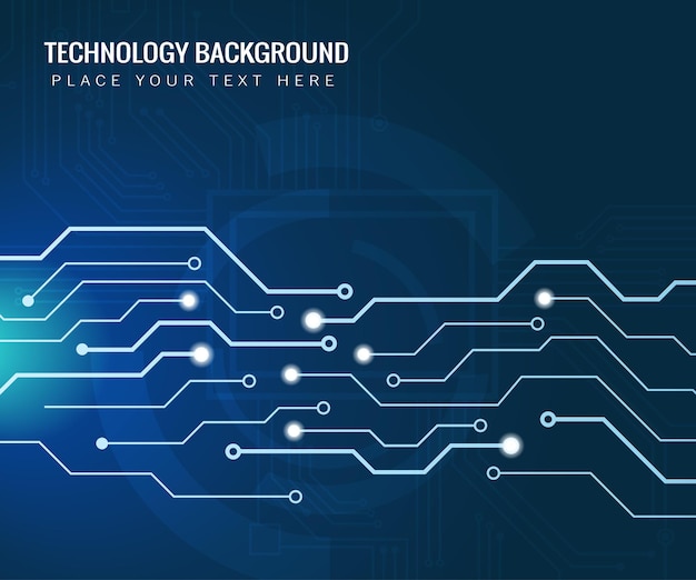 Dark blue vector motherboard background with circuit board electronic elements