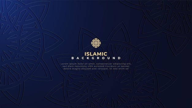 Vector dark blue with mandala islamic background