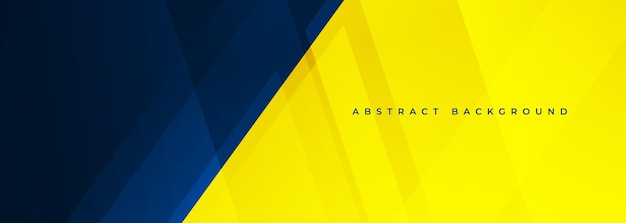 Sfondo astratto blu e giallo scuro banner ampio astratto moderno blu e giallo con forme geometriche