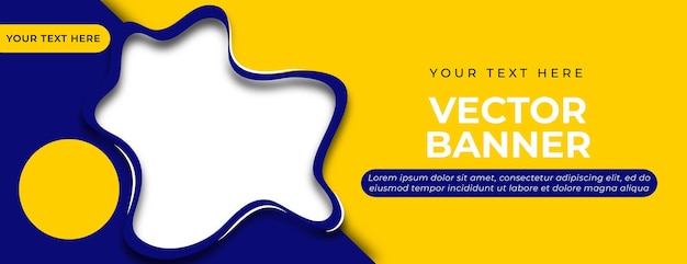 Vector dark blue and yellow banner template design