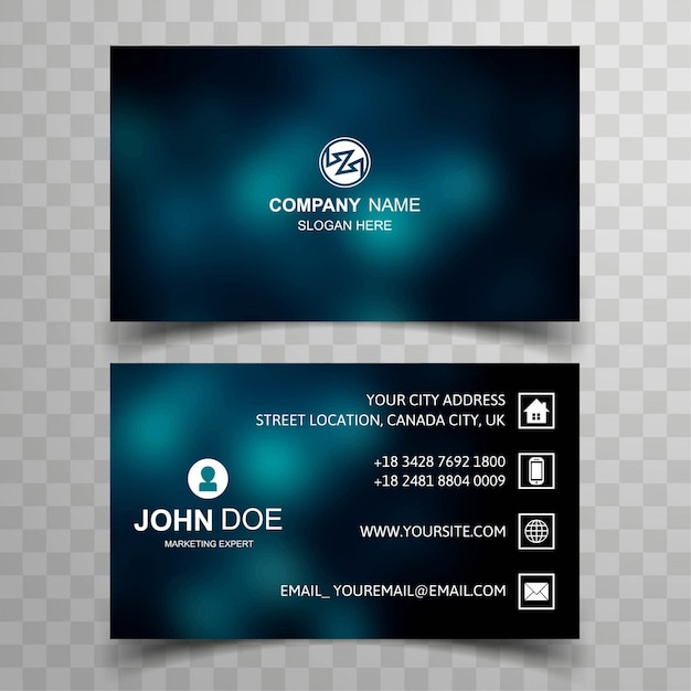 Dark blurred business card