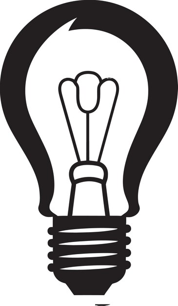 Dark Brilliance Black Bulb Vector Logo Icon Minimalistic Glow Black Bulb Vector Logo Design