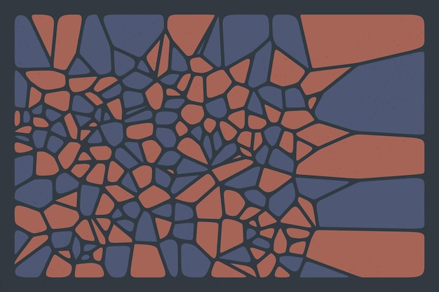 Dark brown and blue Voronoi diagram pattern mesh vector background design