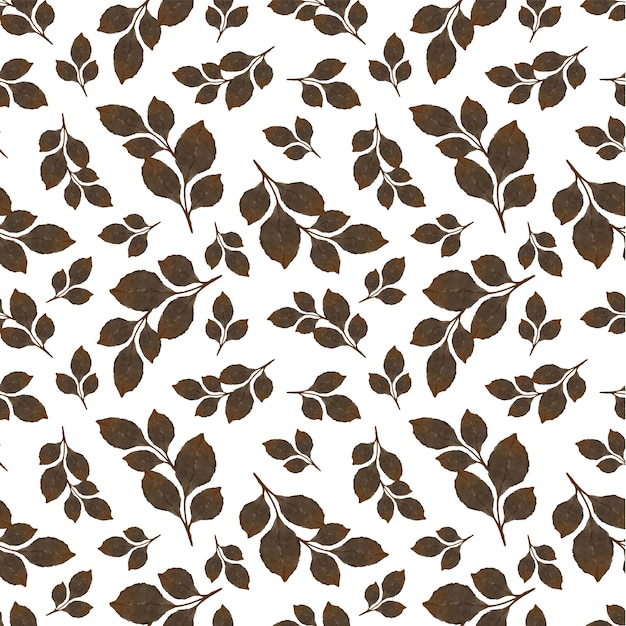 Vector dark brown leaves seamless pattern for fabric