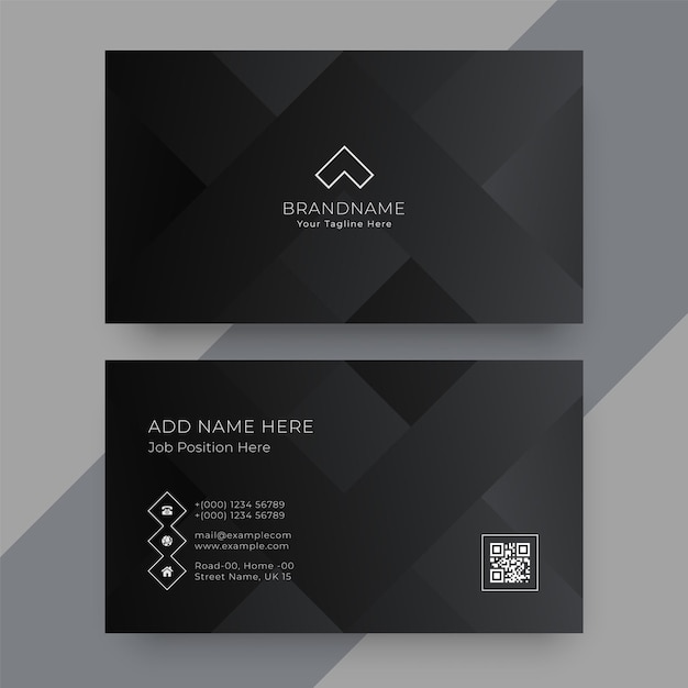 Vector dark business card design template