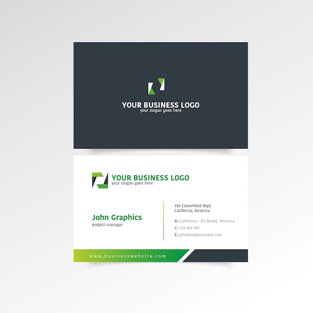 Vector dark business card