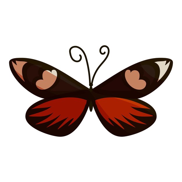 Vector dark butterfly icon cartoon illustration of dark butterfly vector icon for web