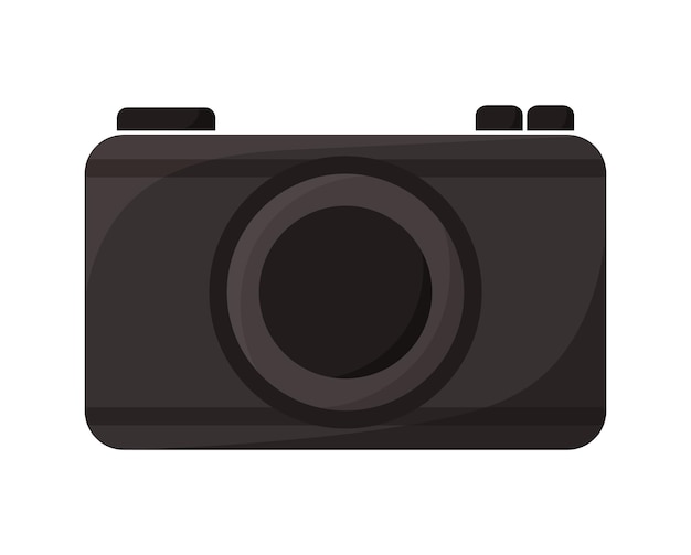 Dark camera icon on a white simple flat art sign symbol vector card sticker device