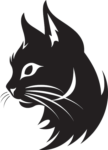 Dark Cat Silhouette Cat Logo with Attitude