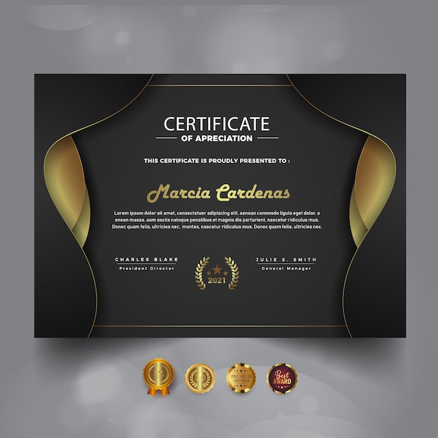 Dark certificate of achievement new template