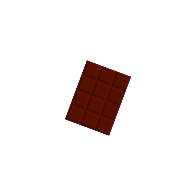 A dark chocolate bar is in a white background.