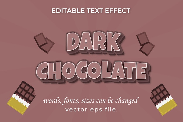 dark chocolate editable text effect