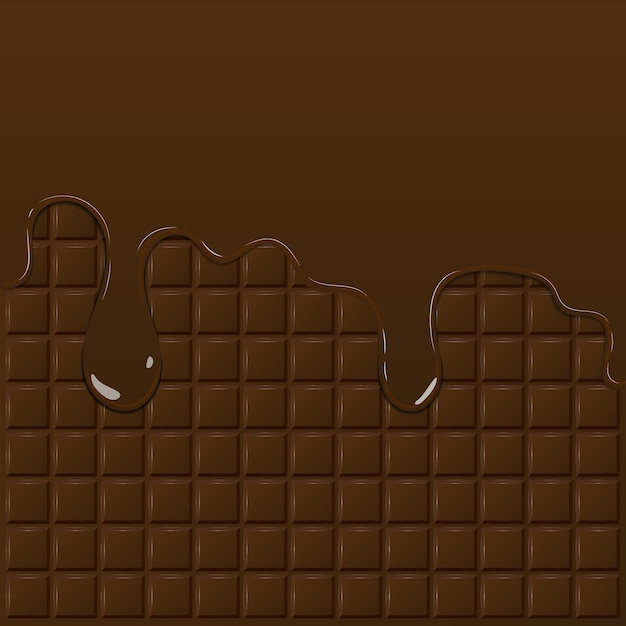 Dark chocolate pattern and dripping chocolate