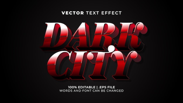 Dark city scary 3d editable text effect template style