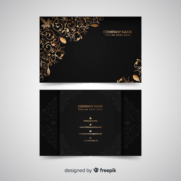 Vector dark classic business card template