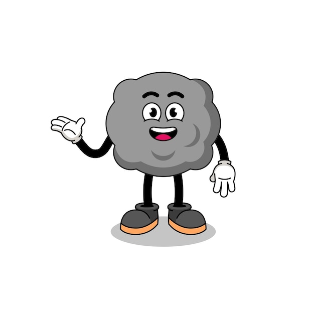 dark cloud cartoon with welcome pose