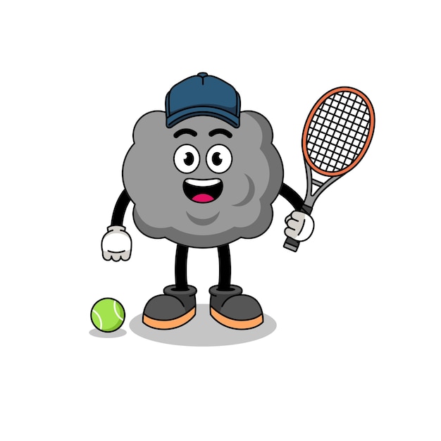 Вектор Иллюстрация темного облака в образе теннисиста