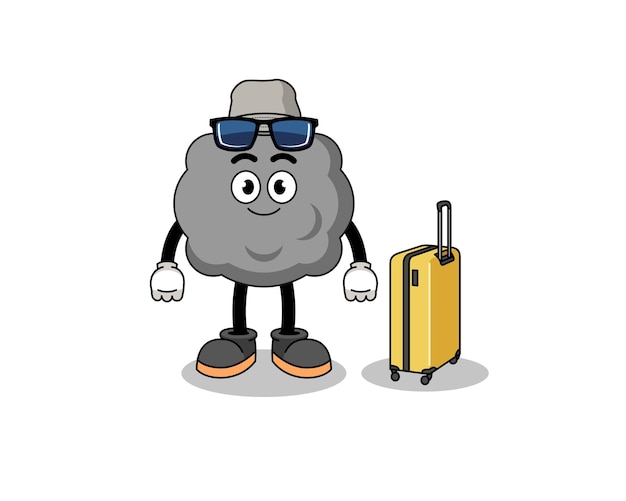 Dark cloud mascot doing vacation