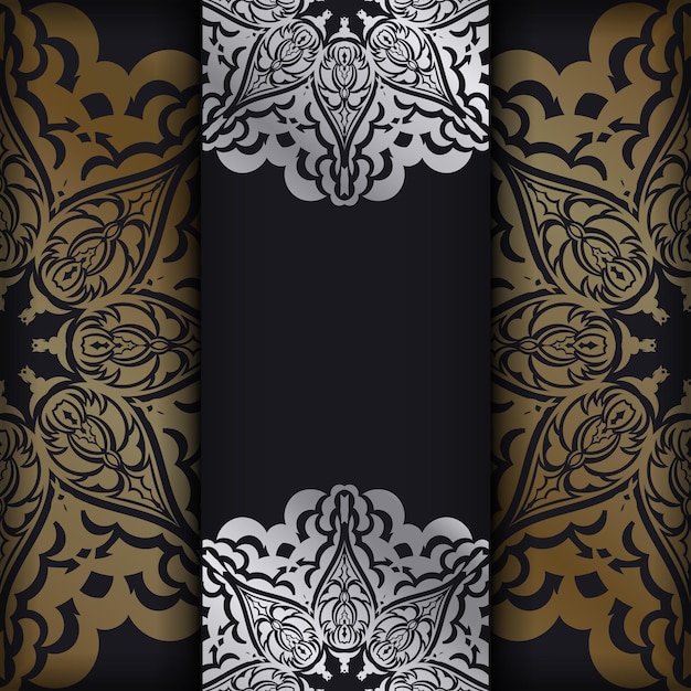 Dark color card with golden indian pattern