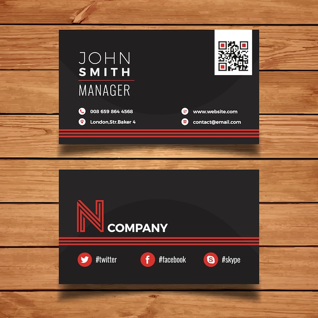 Dark corporate business card