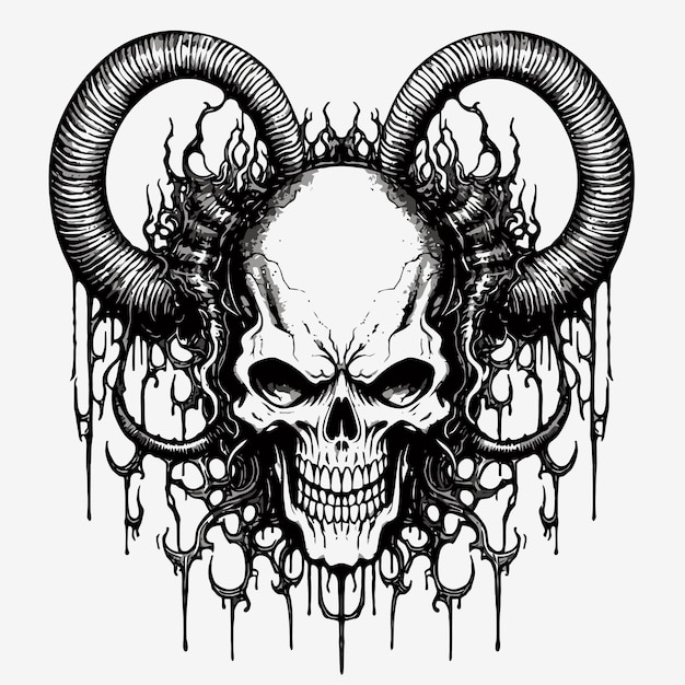 Dark demon skull