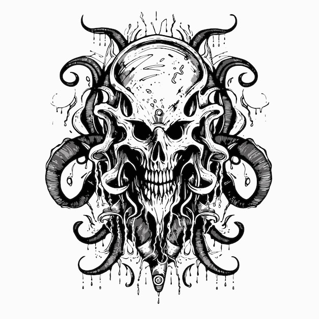 Dark demon skull