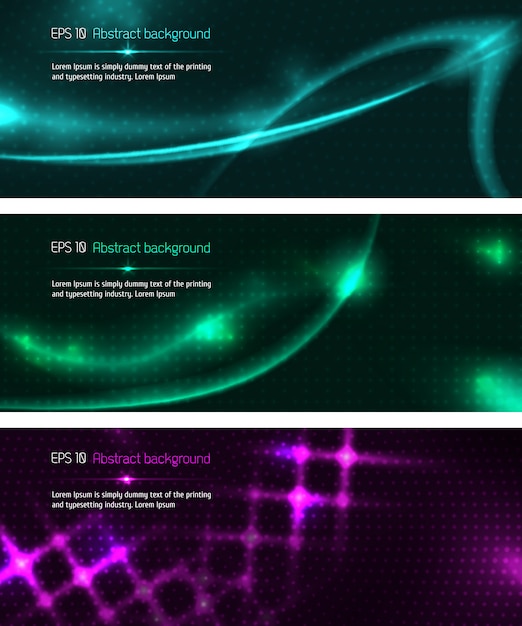 Dark design banners template set