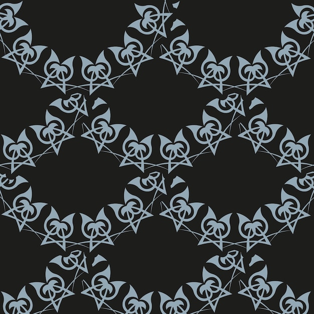Темно-росистый бесшовный узор с синими винтажными орнаментами индийский цветочный элемент графический орнамент для упаковки обоев