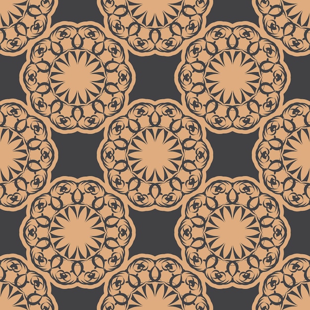 Dark dewy seamless pattern with vintage ornaments. wallpaper in a vintage style pattern. indian floral element. graphic ornament for fabric, packaging, packaging.