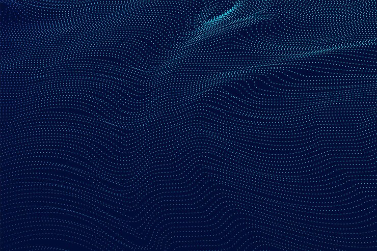 Vector a dark and dynamic background with a flowing wavelike pattern of blue dots suggesting movement and energy