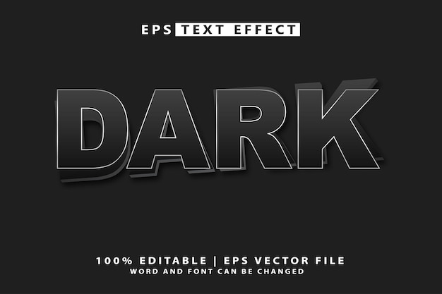 Vector dark editable text effect