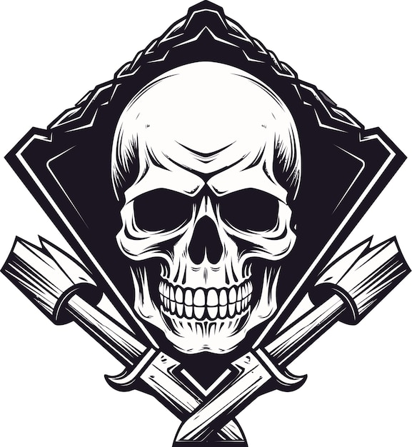 Vector dark enchantment a black skull logo elegance in death the haunting symbol