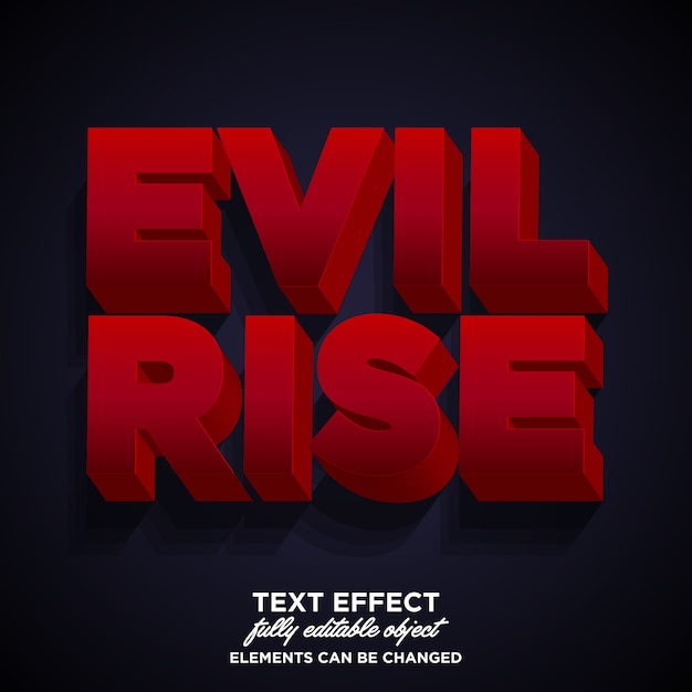 Dark evil 3D font effect