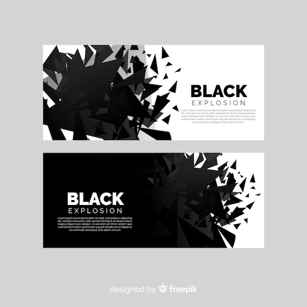 Vector dark explosion banner collection