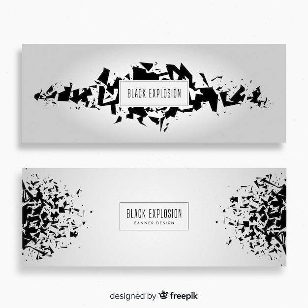 Vector dark explosion banner collection