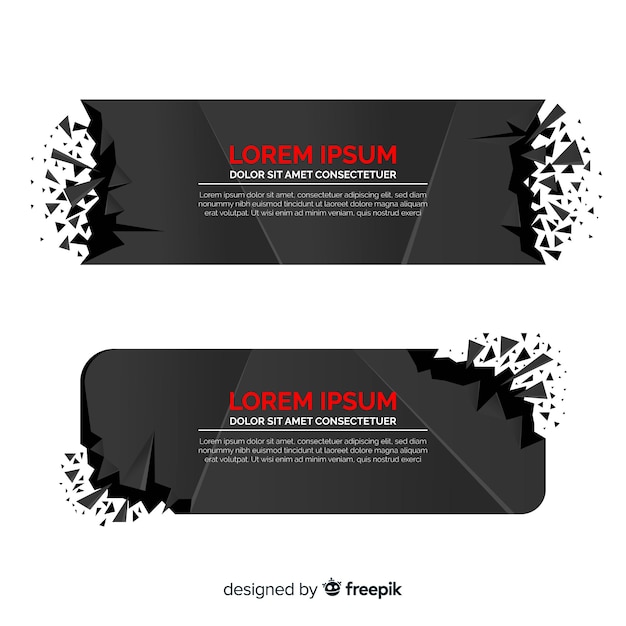 Vector dark explosion banner pack