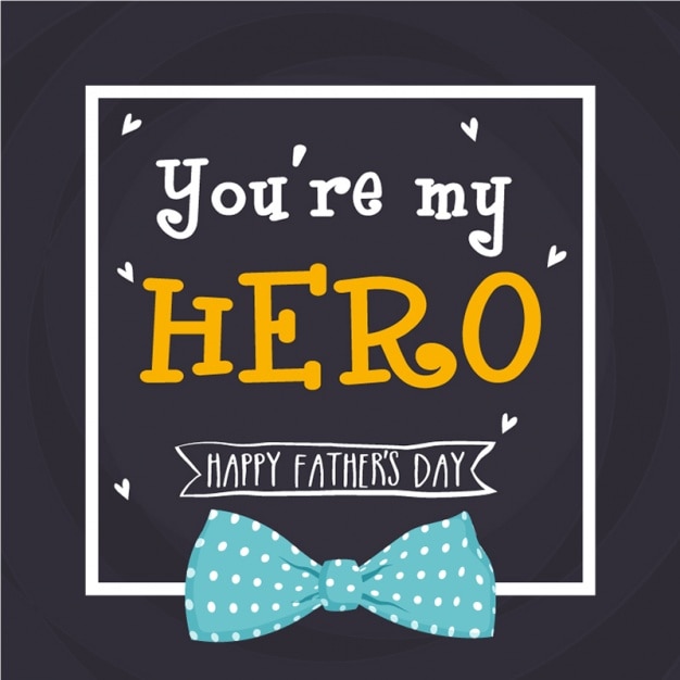 Vector dark father's day background with bow tie and yellow details