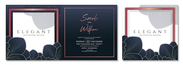 Vector dark floral invitation