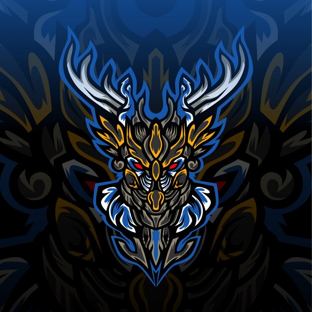 Dark forest deer hunter esport logo 