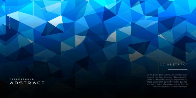 Dark geometric abstract polygon blue background